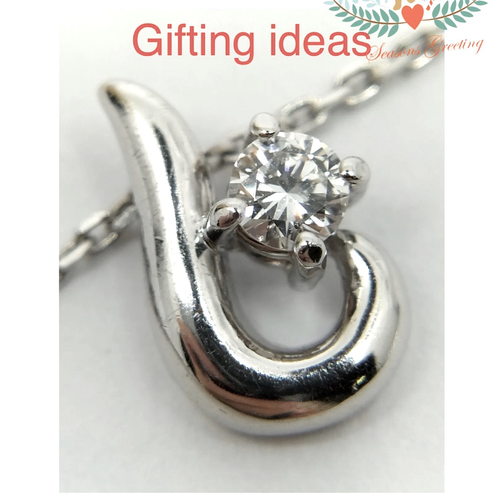 Platinum 850 Chain Platinum 900 Pendant With 008 Natural Diamond Tasaki Brand